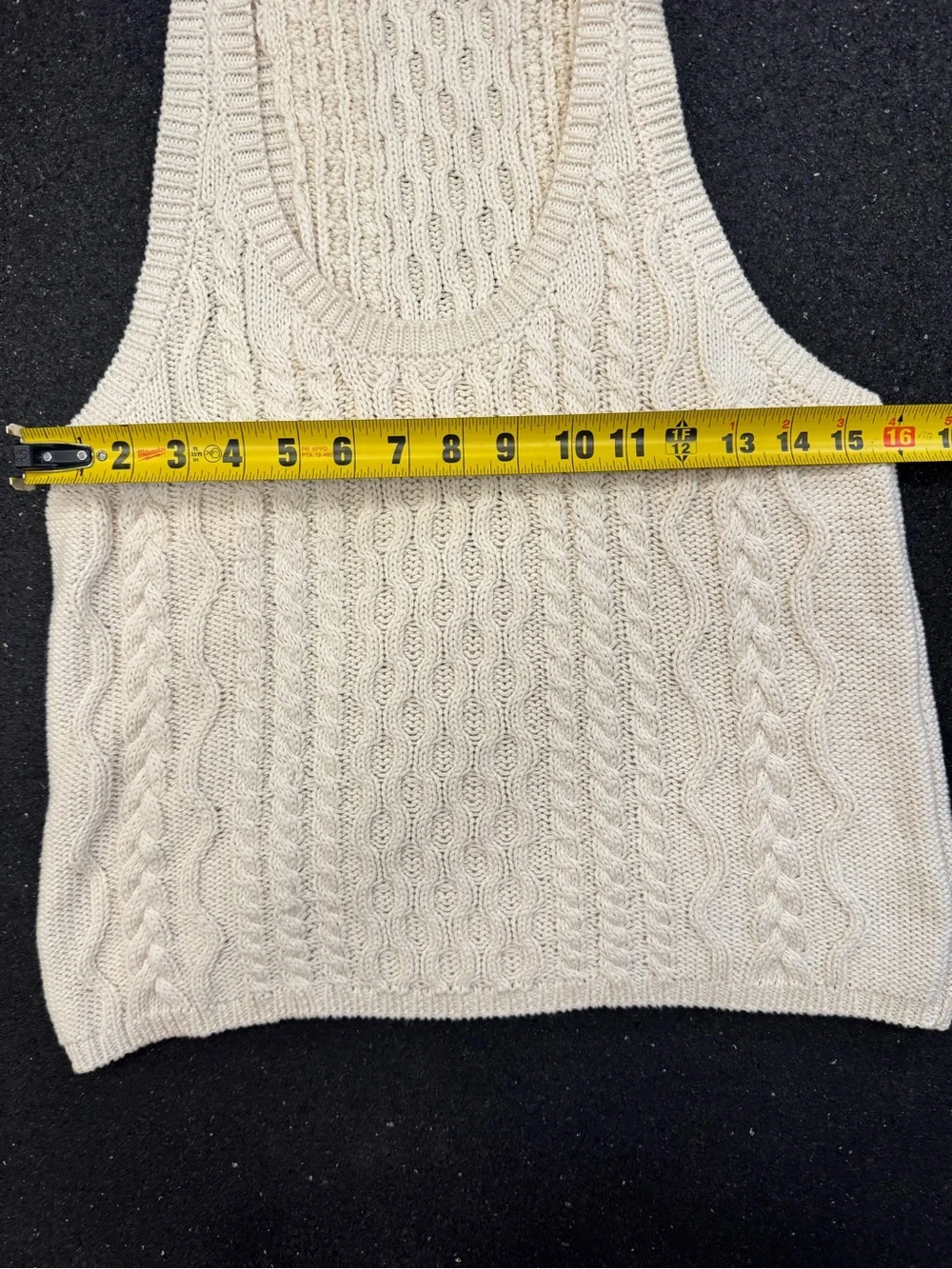 Free People High Tide Cable Tank Ivory L Granola Fall Layering Top Chunky Knit